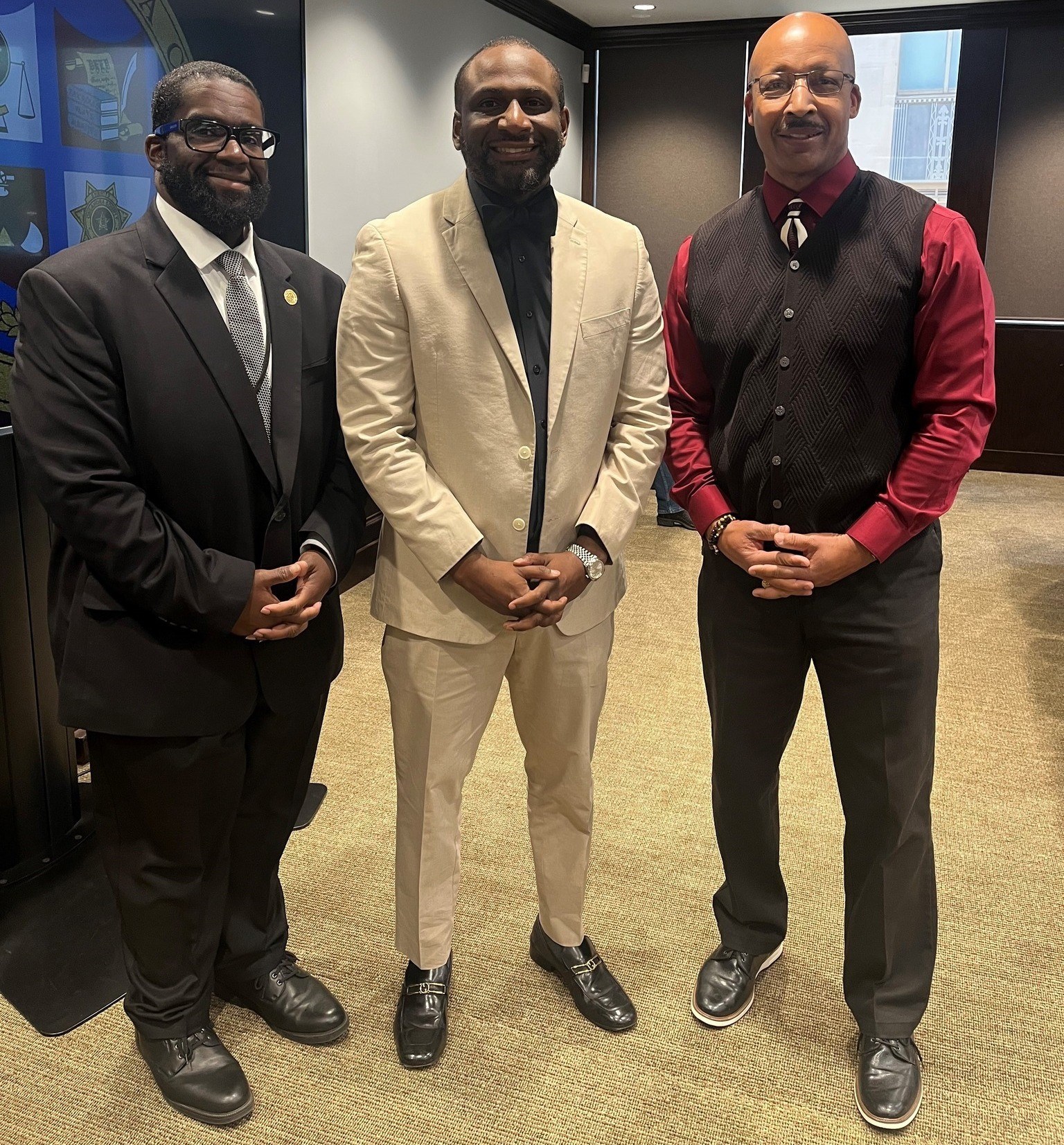 Commissioner Lowe, Chief Pettis and Pastor Dr Kevin Hill of Del City