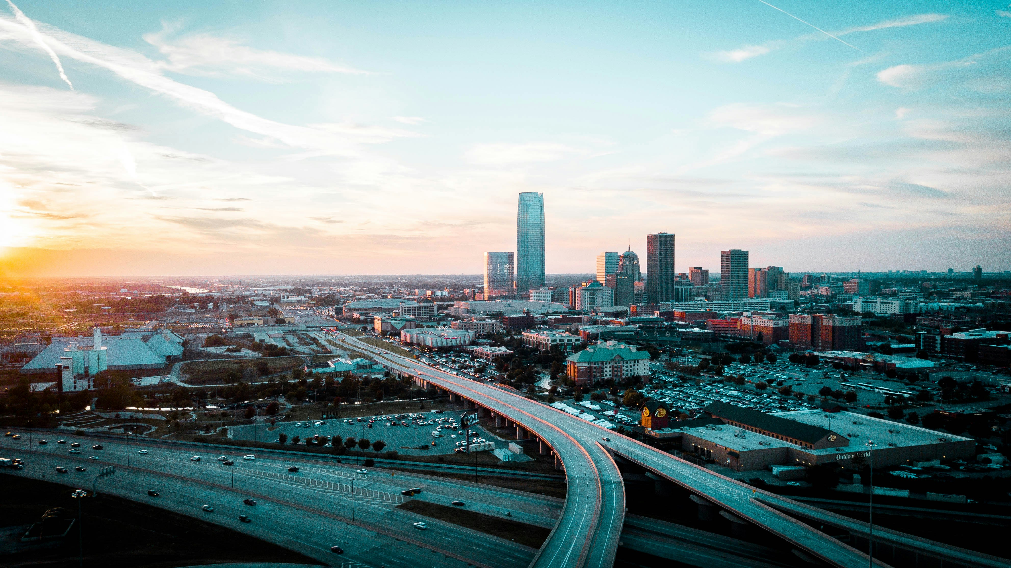 Skyline of Oklahoma City skyline at sunset