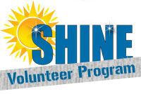 SHINE Volunteer Program graphic image with program logo and sunshine in the top left